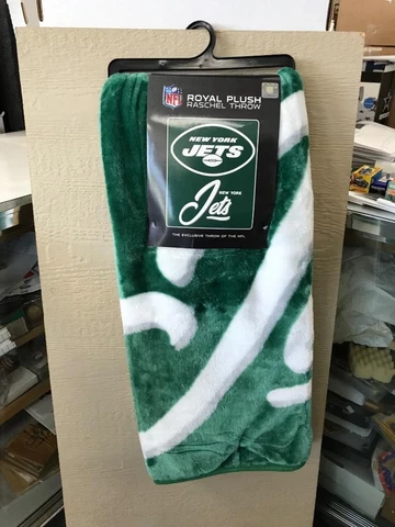 NEW YORK JETS Royal Plush Raschel Throw Blanket 50x60 inch Cover