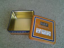 DILBERT from the comics, vintage Lidded Square Collector Storage Tin 