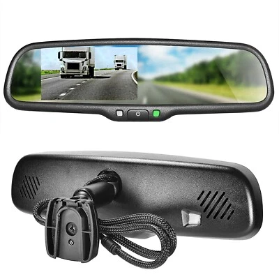 Master Tailgaters OEM Rear View Mirror with 4.3" Auto Adjusting Brightness LCD - Image 1 of 4