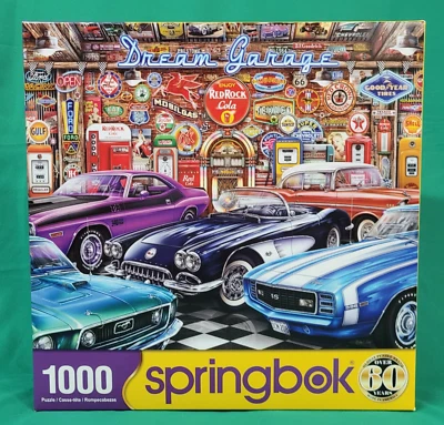 2024 Springbok Puzzle. 1000 Pieces "Dream Garage" Coca-Cola Theme  COMPLETE - Image 1 of 2