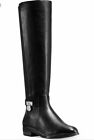 Nib Michael Kors Hamilton Tall Stretch Boots Black  Charm Silver Sz 7.5