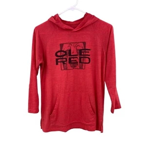 Ole Red Youth T-Shirt Hoodie Sz Large Hooded Lightweight Front Pocket Side Slits - Picture 1 of 12
