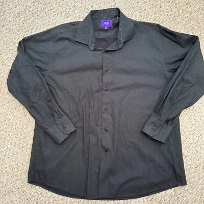 Camisa Tallia Hombre XL 17.5 Pulgadas Cuello Negro Punteado Abotonada Foto 1 de 4