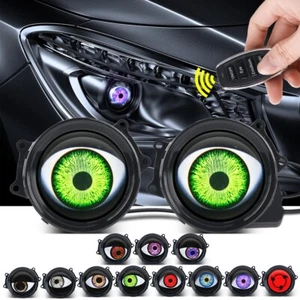 2x LED Dynamic Devil Eyes Lights 3 Inch Car Control Headlight Retrofit 33 Models - Picture 1 of 11