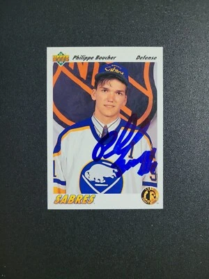 1991-92 Upper Deck Philippe Boucher Sabres Auto Autographed Signed Card - Image 1 of 2