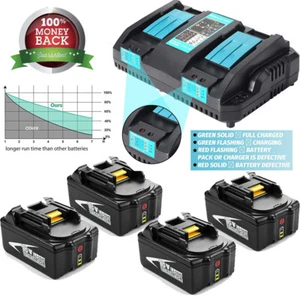 Makita Akku Set + Doppelladegerät 18V BL1850B BL1860 BL1840 BL1830B LED LXT BL18 - Bild 1 von 17