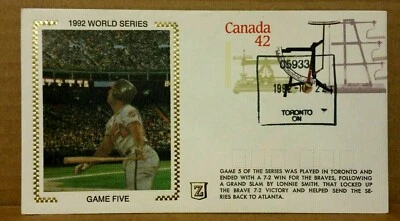 1992 World Series Game Five Lonnie Smith Oct 22, 1992 by Z Silk Cachet - New - Image 1 of 4
