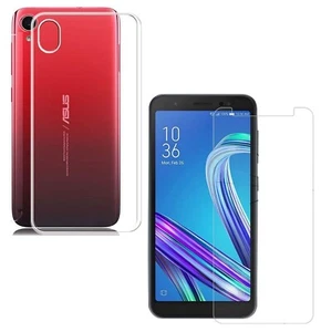 For ASUS ZENFONE LIVE L1 / L2 TEMPERED GLASS SCREEN PROTECTOR + CLEAR TPU CASE - Picture 1 of 12