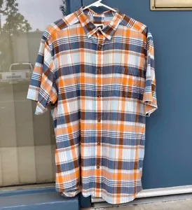 Cotton Plaid Short Sleeve Pocket Button-up Shirt L/XL Lightweight MICHAEL KORS - Picture 1 of 5