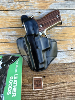 Vintage Don Hume Black Leather H721 OWB Holster For Sig Sauer P220 P226 LEFT - Image 1 of 2