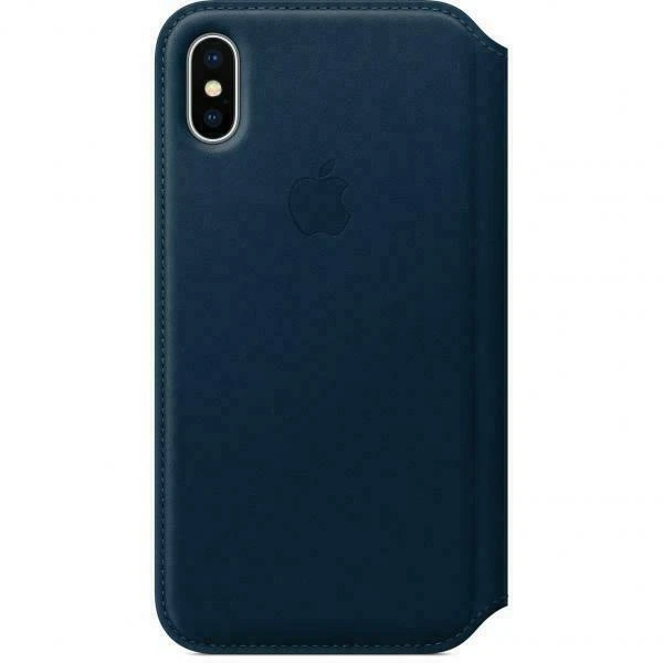 Apple iPhone X Leather Folio Case - Cosmos Blue