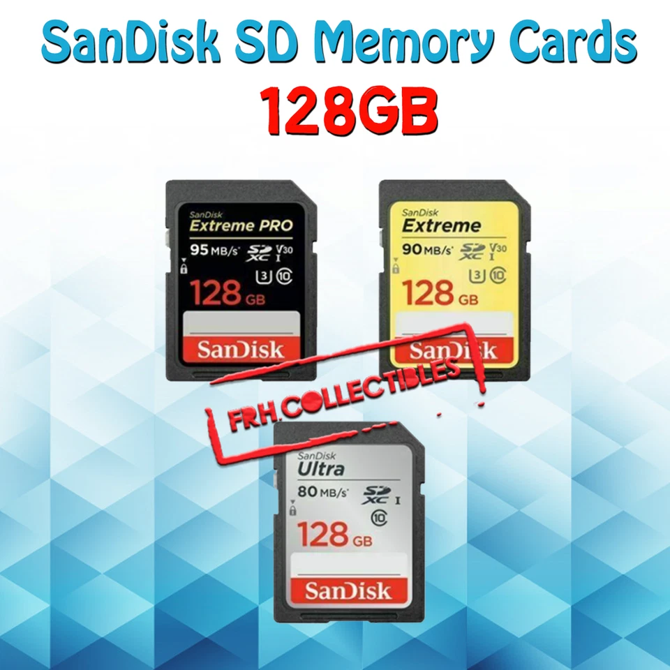 SanDisk SD Card 128GB Extreme Pro Ultra Fast Memory Cards Drone Camera 4K Video - Image 1 of 1