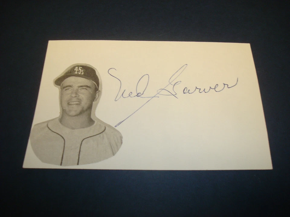 Ned Garver 1948-1952 Browns Signed 3X5 Index Card Authentic Autograph A17  - Image 1 of 1