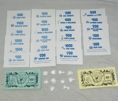 Spongebob Squarepants Operation Board Game Replacement Game Pieces Cards & Money - Image 1 of 3