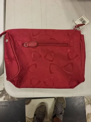 Bolso de Cosméticos Liz Claiborne Rojo Bolsa de Maquillaje de Viaje Pequeño Bolso de Mano Cartera Foto 1 de 4