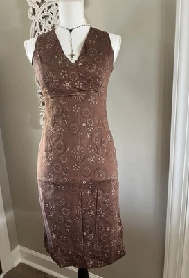 Vestido Vaina Y2K Merona Marrón Estampado Floral Para Mujer Talla 2 Años 2000’s Foto 1 de 4