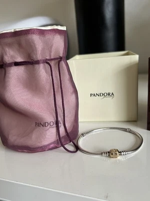 Authentic Pandora 🌟 Moments bracelet w/14k Solid Gold Clasp 🌟 20cm 🌟590702HG - Image 1 of 4