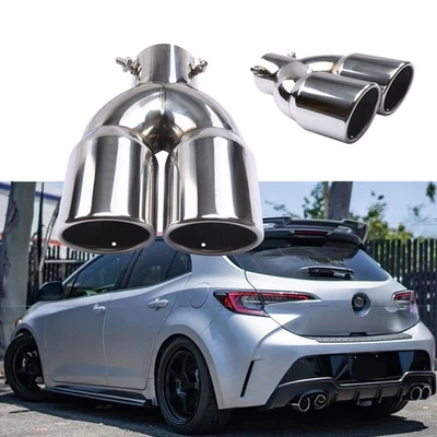 Puntas de silenciador de escape trasero de doble salida calibre para Toyota Corolla Hatchback Foto 1 de 4