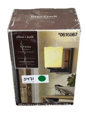 Aplique de pared Allen + Roth Harpwell acabado bronce frotado con aceite #0616067. {98}. Foto 1 de 4