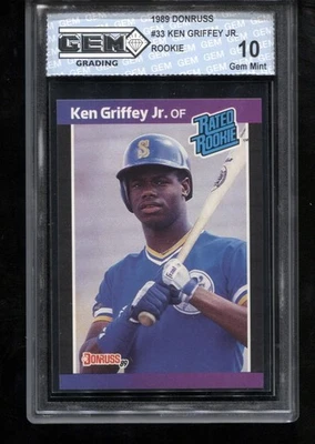Ken Griffey Jr. Tarjeta de radiocontrol de novato 1989 Donruss #33 MLB Seattle Mariners gema como nueva 10 Foto 1 de 2