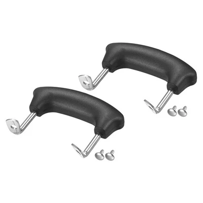 Pentola Lato Maniglia per Inox Acciaio Manico Nero Argento Tono 83x60mm 2pz - Immagine 1 di 4