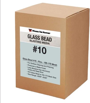 WINONA VAN NORMAN Glass Bead #10 Sand Blasting Media - Fine Size - 100-170 Mesh - Choose Weight