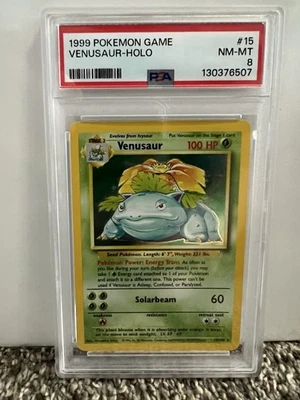 1999 POKEMON BASE SET UNLIMITED #15 VENUSAUR-HOLO PSA 8 - Image 1 of 2