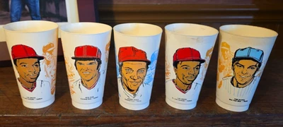 1976 Baseball MSA Slurpee Cup Lot 5 JOHNNY BENCH TOM SEAVER LOU BROCK PETE ROSE+ - Image 1 of 4