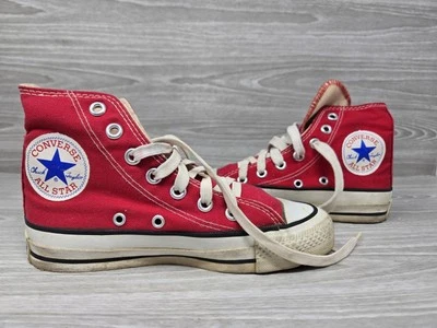 Zapatos de baloncesto Converse All Star High Top años 80 vintage niños talla 2,5 ROJOS EE. UU. Foto 1 de 4