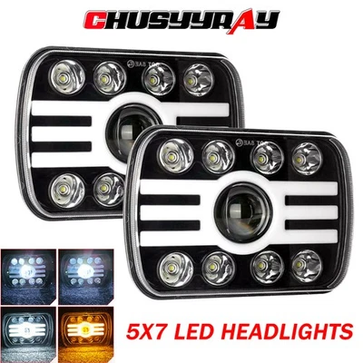 7x6" 5x7" 55W LED Headlights Hi/Lo Turn Signal DRL H6054 FOR 78-79 Buick Regal - Image 1 of 4