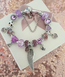 Genuine Pandora Bracelet Wildflower with Charms Shown + Pandora gift Box. 20 cms - Picture 1 of 13