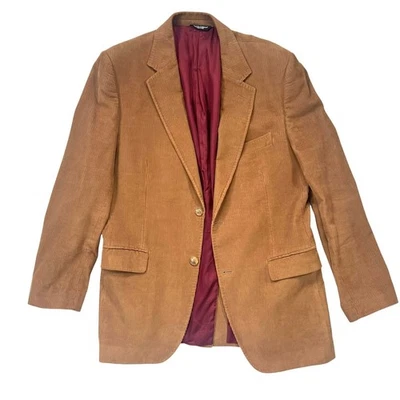 Blazer Dolce & Gabbana Pana Camel Hombres 42R Italia Forro Arándano Venta al por menor $1200 Foto 1 de 4