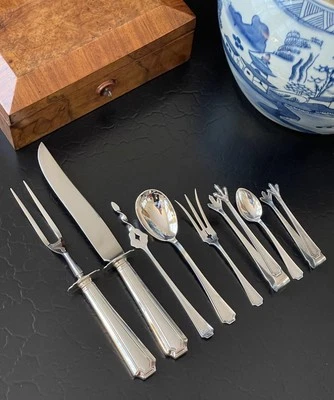 8 pinzas para cuchillos Gorham Durgin Fairfax plata esterlina cuchara para servir tenedor americano Foto 1 de 4