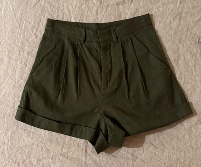 Pantalones Cortos Montura Denim Mezcla Lino Talla 2 Foto 1 de 4