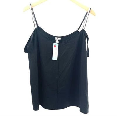 Blusa Kensie Regata Grande Acabamento com Alça de Pérola Defina Top Crepe Preta Grande Nova Com Etiqueta - Imagem 1 de 4