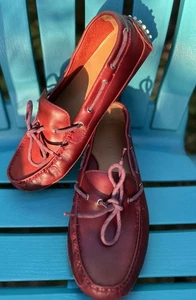 Cole Haan Gunnison Driver Moccasins Loafers Shoes Mens Size 8.5 Red Leather - Picture 1 of 9