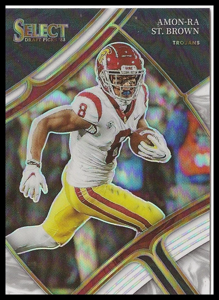 2023 Panini Select Draft Picks #156 Amon-Ra St. Brown White Prizm #/35 - Image 1 of 2