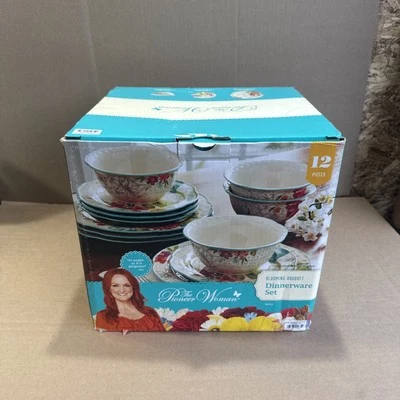 Juego de vajilla de gres The Pioneer Woman Blooming Bouquet 12 piezas servicio para 4 Foto 1 de 4