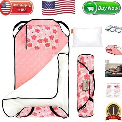 Poppies Tot Cot Nap Mat - Soft Washable Bedding with Elastic Straps for Toddlers - Image 1 of 4