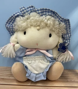 Vtg Applause Sunbonnet Cuties doll plush 1981 Girl Dress Bonnet Braids Blue - Picture 1 of 12