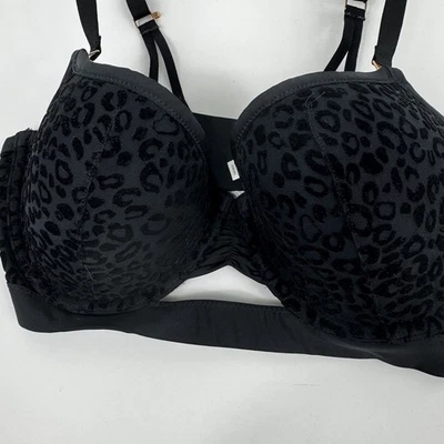 Sujetador Aerie Real Power 34DD Balconette con aros negro estampado de guepardo 34 DD Foto 1 de 4