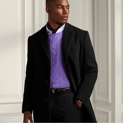 Ralph Lauren 紫色标签男式 Kent 手工定制羊毛混纺上衣外套 — 第 1/4 张图片