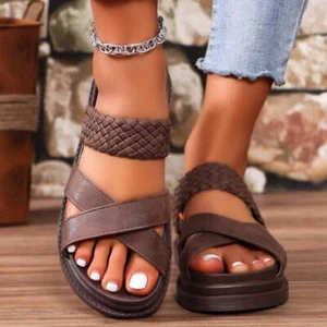 Crisscross Open Toe Platform Sandals - Picture 1 of 22