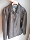 Couture by J. Park Brown Leather Jacket Men's X-LARGE Hipster Coat heater pocket