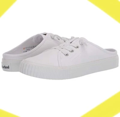 New Women’s Timberland Mule clog White canvas Size 10 TB0A25JCL77 — 第 1/4 张图片