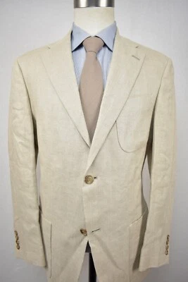 Abrigo deportivo Austin Reed liso tostado claro mezcla lana/lino dos botones talla: 40R Foto 1 de 4