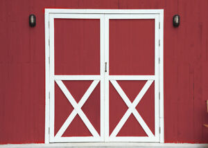 Birthday Retro Red Wood Barn Door 7x5FT Vinyl Backdrop Photo Background