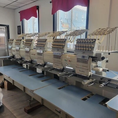 BARUDAN 6 ГОЛОВА ВЫШИВАЛЬНАЯ МАШИНА / 15 ИГЛА / 15 ЦВЕТ / ГОД 2000 / Б/У - Изображение 1 из 4