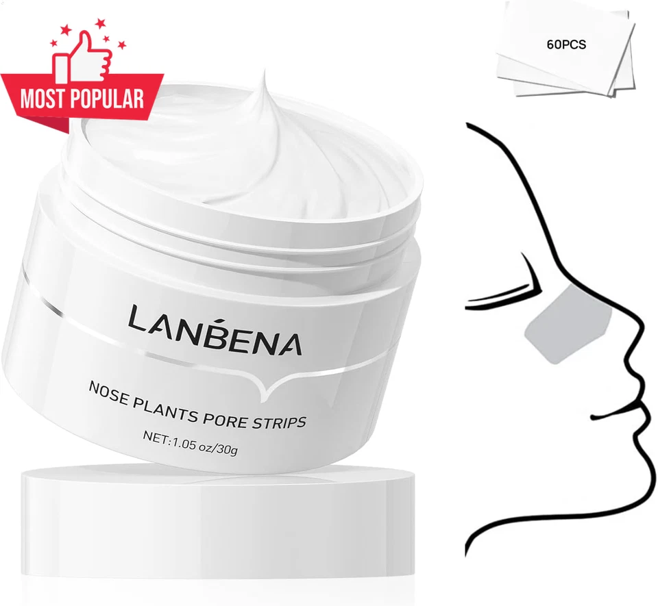 LANBENA Blackhead Remover Nose Plants Pore Strips Deep Cleansing Peel off Mask