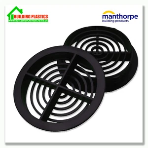 BLACK | 70mm SOFFIT ROOF AIR VENT | UPVC/Soffit Board | Eaves | Disc/Circle - Picture 1 of 15